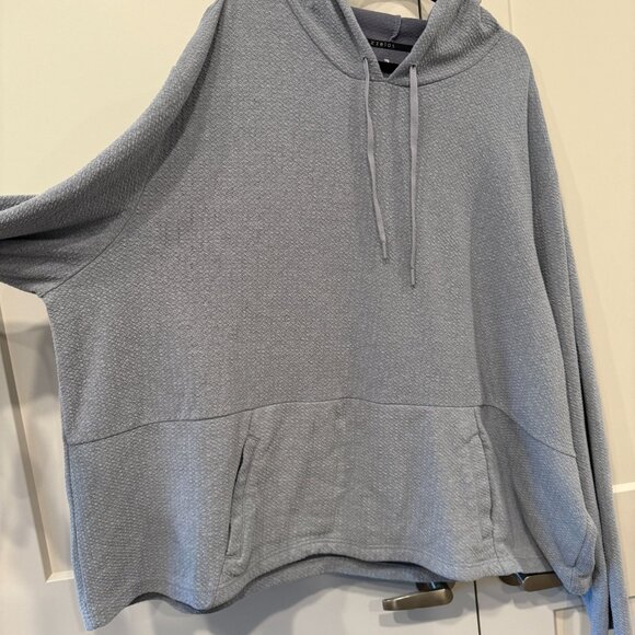 Zelos Plus Size 4X Luxury Athleisure Pullover Hoodie in Light Gray lounge active - Picture 2 of 9